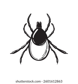 Lyme Tick vector illustration against a white background. Hand Drawn Mite vector illustration