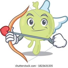 Lymph node in sweet romantic cupid cartoon drawing with arrow