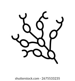 Ilustración vectorial de la línea del icono de los ganglios linfáticos