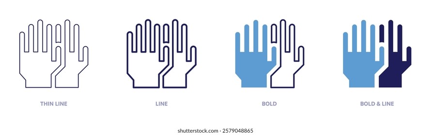 Lymphatic drainage icon in 4 different styles. Thin Line, Line, Bold, and Bold Line. Duotone style. Editable stroke.