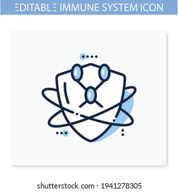 Lymphatic system line icon. Circulatory immune system. Immunology concept. Body defence system. Health, immunity, disease prevention. Isolated vector illustration. Editable stroke