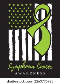 Lymphoma Awareness - American Distressed Flag vector