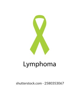 Lymphoma cancer ribbon isolated on white background Vector illustration