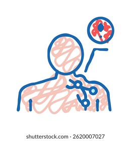 lymphoma disease doodle icon sketch vector. lymphoma disease sign. isolated symbol illustration