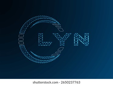 LYN Low-Poly-Buchstaben-Logo, Vektordesign. LYN Logodesign mit niedrigem Poly. Low-Poly-Logo