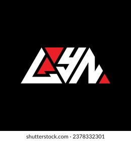 LYN triangle letter logo design with triangle shape. LYN triangle logo design monogram. LYN triangle vector logo template with red color. LYN triangular logo Simple, Elegant, and Luxurious design.