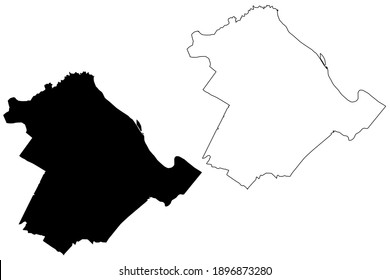 Lynchburg city County, Commonwealth of Virginia (Independent city, U.S. county, United States of America, USA, U.S., US) map vector illustration, scribble sketch Lynchburg map