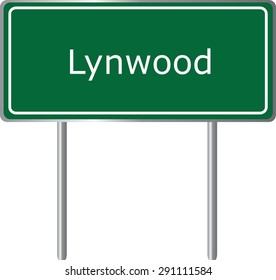 Lynwood , California, Road Sign Green Vector Illustration, Road Table, USA City