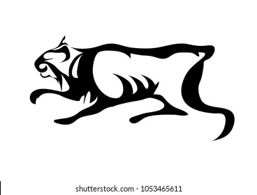 lynx abstract silhouette isilated on white background