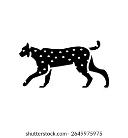 ícone de fundo preto do lynx para projetos digitais e de impressão. Animais norte-americanos. Ícones mínimos de limpeza para aplicativos e sites. Ícones simples modernos para UI UX e branding