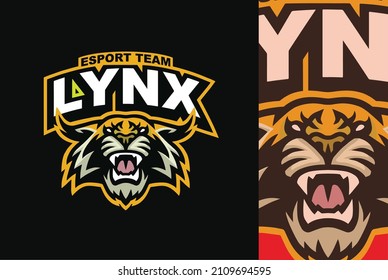 Lynx Bobcat Wildcat Mascot for Esport Sports Logo Design Template