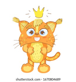 lynx cartoon character is a winner with a wide smile
