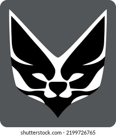 Lynx cat logo in grey black and white