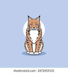 Lynx clipart. Flat vector illustration.