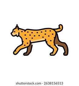 lynx color flat icon for digital and print projects. North american animals. Minimal clean icons for apps and websites. Modern simple icons for UI UX and branding