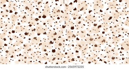 Lynx fur seamless pattern with brown and beige spots. Spotted animal pattern. Vector illustration with gradient mesh and overlay dots