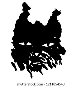 Lynx grunge print. Vector illustration of wild cat head.