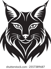 lynx head design silhouette vector illustration