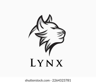 Dibujo en la cabeza de Lynx símbolo de diseño de la ilustración