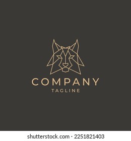 Lynx head geometric logo icon design template