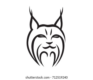 Lynx Head Line Art
