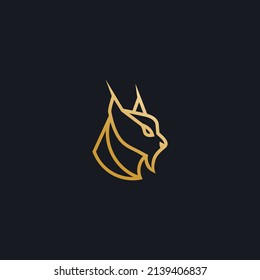 Lynx Head Line Vector Icon Illustration