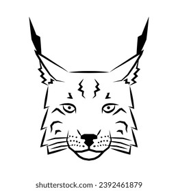 lynx head logo. wildlife bobcat face icon. Heraldry and royal symbol. Vector illustration image.