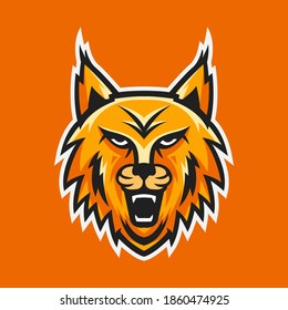 Lynx head mascot logo design vector. lynx head vector illustration.
