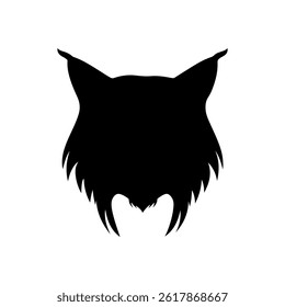 Lynx head silhouette icon vector flat design.