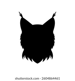 Lynx head silhouette vector flat illustration design.