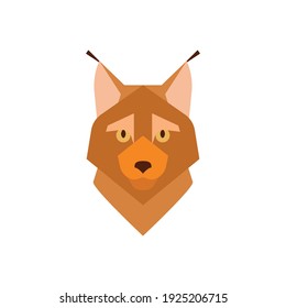 Ilustración del vector de la cabeza Lynx. Vida silvestre, animal forestal, conceptos de naturaleza.