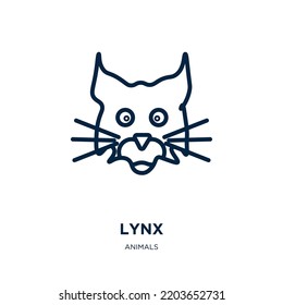 lynx icon from animals collection. Thin linear lynx, animal, cat outline icon isolated on white background. Line vector lynx sign, symbol for web and mobile