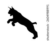 Lynx jump silhouette vector flat illustration design.