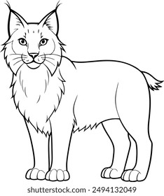 Lynx line art vector file