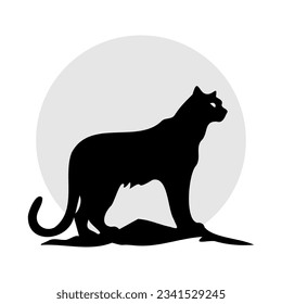 Lynx line icon. Cat, tassels, predator, ears, forest, animal, claws, hunting, running, panther, beast. Black vector icons on a white background for Business