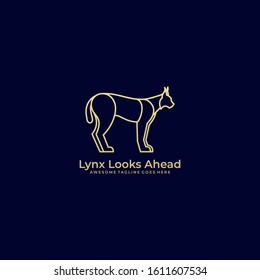Lynx Looks Ahead Illustration Vector Template. Suitable for Creative Industry, Multimedia, entertainment, Educations, Shop, and any related business