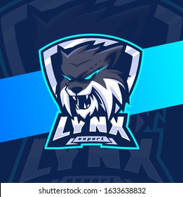lynx mascot esport logo design