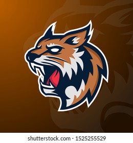 Lynx mascot logo. Wildcat head. Vector illustration