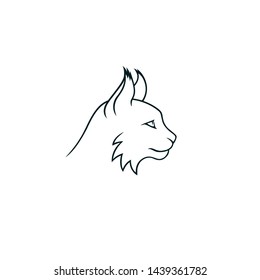 Lynx minimalistic linear logo isolated head