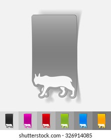 lynx paper sticker with shadow. Vector illustration