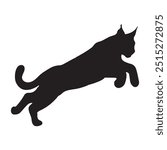  lynx silhouette on a white background. lynx for logo. Bobcat silhouette, Lynx rufus vector illustration