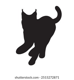  lynx silhouette on a white background. lynx for logo. Bobcat silhouette, Lynx rufus vector illustration