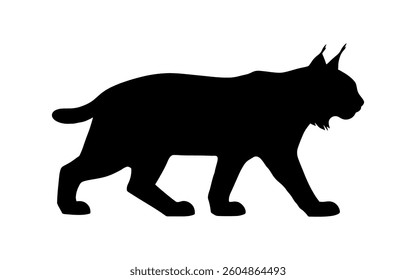 Lynx silhouette vector flat illustration design.