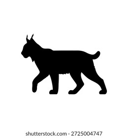 Lynx silhouette vector flat illustration design.