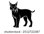 Lynx Silhouette, Vector Illustration, Wildlife Clipart, Animal Design, Wildlife Art, Vector Graphic