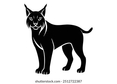 Lynx Silhouette, Vector Illustration, Wildlife Clipart, Animal Design, Wildlife Art, Vector Graphic