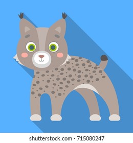 Lynx, single icon in flat style.Lynx, vector symbol stock illustration web.