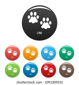 Lynx step icon. Simple illustration of lynx step vector icons set color isolated on white