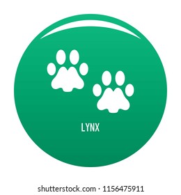 Lynx step icon. Simple illustration of lynx step vector icon for any design green