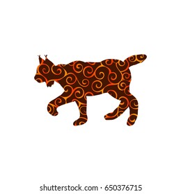 Lynx wildlife color silhouette animal